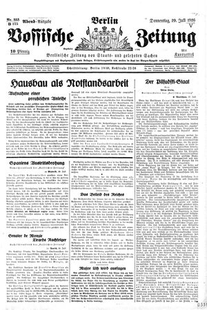 Vossische Zeitung vom 29.07.1926