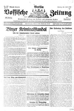 Vossische Zeitung vom 30.07.1926