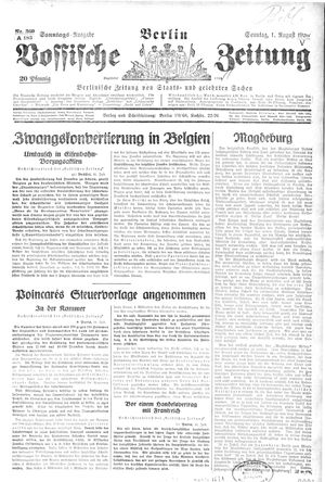 Vossische Zeitung vom 01.08.1926