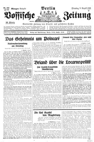 Vossische Zeitung vom 03.08.1926