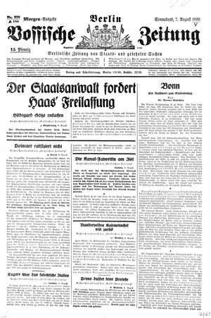 Vossische Zeitung vom 07.08.1926