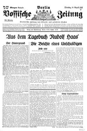 Vossische Zeitung vom 10.08.1926