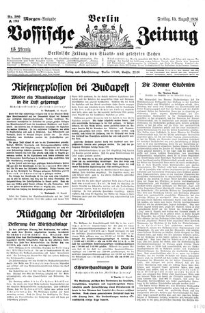 Vossische Zeitung vom 13.08.1926