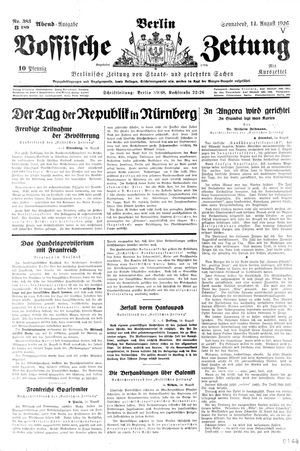 Vossische Zeitung vom 14.08.1926