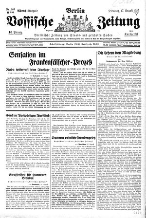 Vossische Zeitung vom 17.08.1926