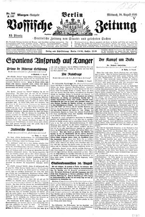 Vossische Zeitung on Aug 18, 1926