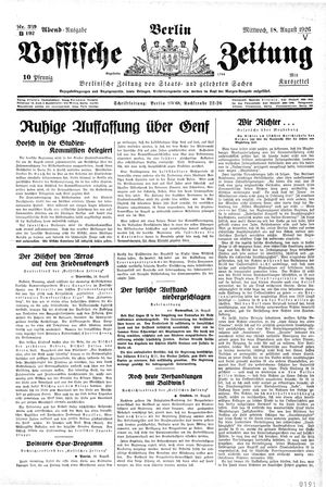 Vossische Zeitung vom 18.08.1926