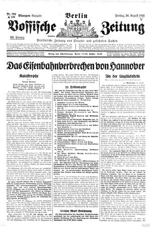 Vossische Zeitung vom 20.08.1926