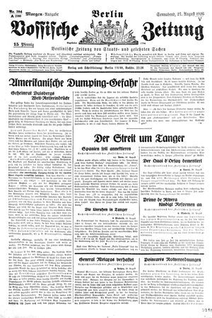 Vossische Zeitung vom 21.08.1926