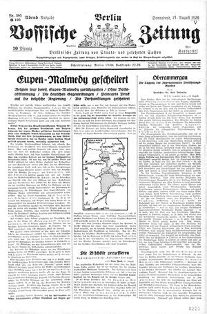 Vossische Zeitung vom 21.08.1926