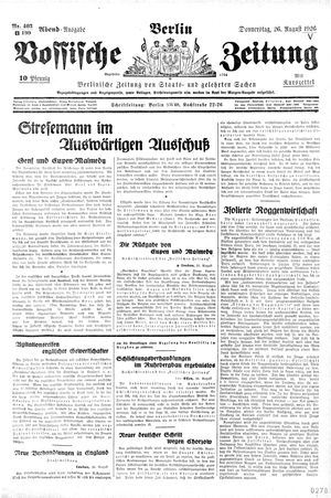 Vossische Zeitung vom 26.08.1926