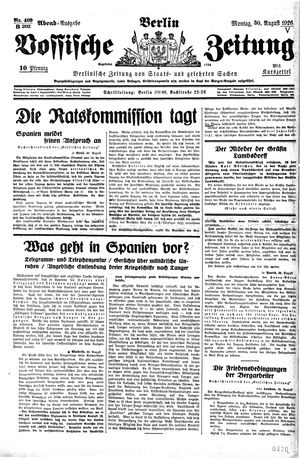 Vossische Zeitung vom 30.08.1926