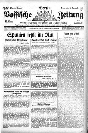 Vossische Zeitung on Sep 2, 1926