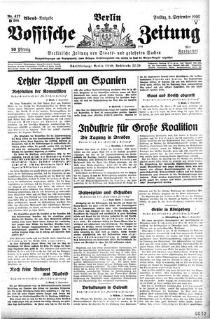 Vossische Zeitung vom 03.09.1926