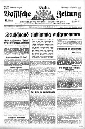 Vossische Zeitung vom 08.09.1926