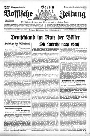 Vossische Zeitung vom 09.09.1926