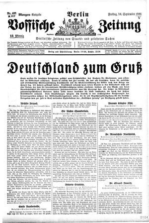 Vossische Zeitung vom 10.09.1926