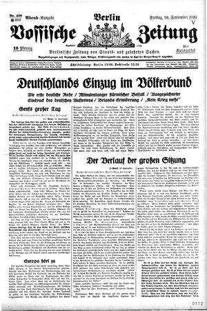 Vossische Zeitung vom 10.09.1926