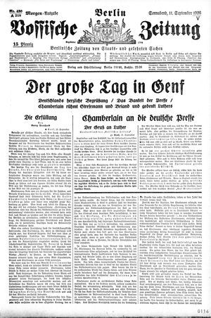 Vossische Zeitung vom 11.09.1926
