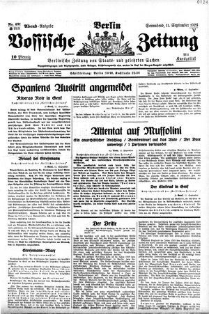 Vossische Zeitung vom 11.09.1926