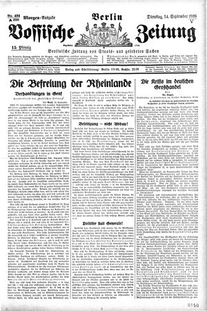 Vossische Zeitung vom 14.09.1926