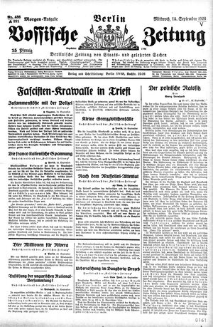 Vossische Zeitung vom 15.09.1926