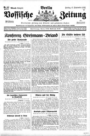 Vossische Zeitung vom 17.09.1926