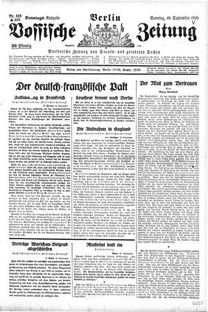 Vossische Zeitung vom 19.09.1926