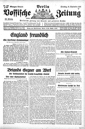 Vossische Zeitung vom 21.09.1926