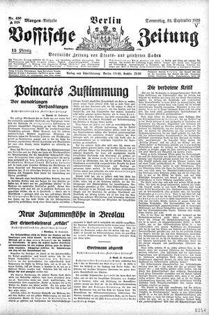 Vossische Zeitung vom 23.09.1926