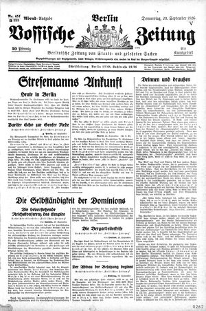 Vossische Zeitung vom 23.09.1926