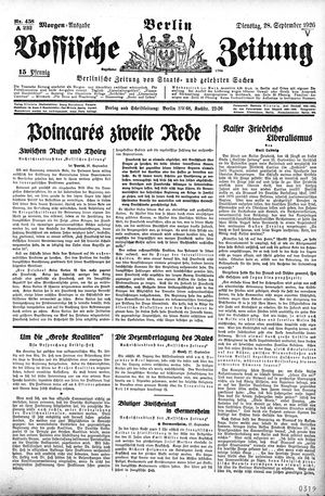 Vossische Zeitung vom 28.09.1926