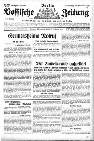 Vossische Zeitung vom 30.09.1926
