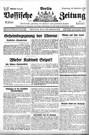 Vossische Zeitung vom 30.09.1926
