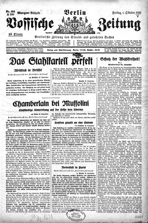 Vossische Zeitung vom 01.10.1926