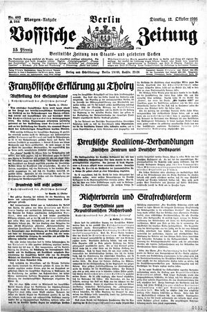 Vossische Zeitung vom 12.10.1926