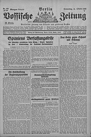 Vossische Zeitung vom 14.10.1926
