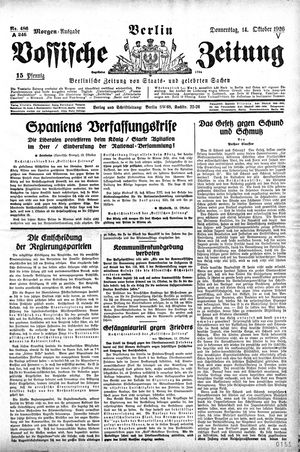 Vossische Zeitung vom 14.10.1926