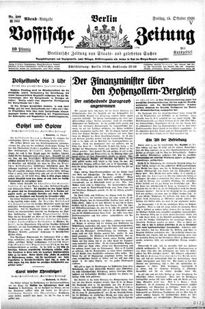 Vossische Zeitung vom 15.10.1926
