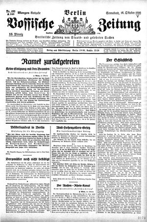 Vossische Zeitung on Oct 16, 1926