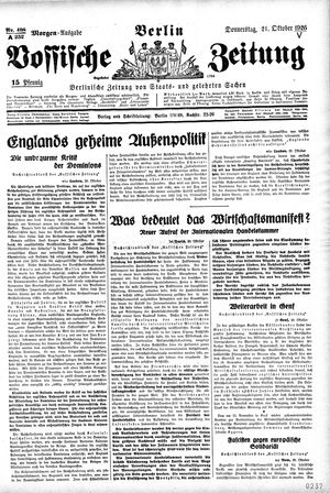 Vossische Zeitung vom 21.10.1926