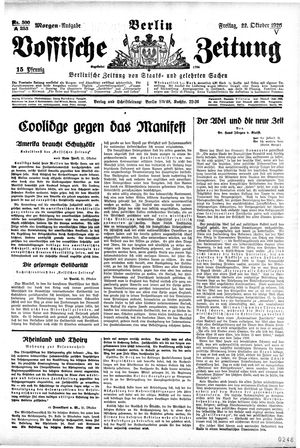 Vossische Zeitung vom 22.10.1926