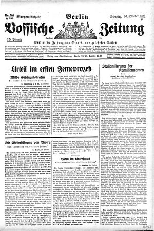 Vossische Zeitung vom 26.10.1926