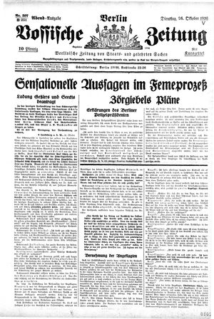 Vossische Zeitung vom 26.10.1926