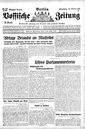Vossische Zeitung vom 28.10.1926
