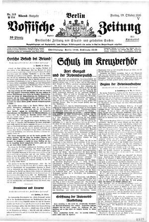 Vossische Zeitung vom 29.10.1926