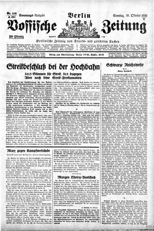 Vossische Zeitung vom 31.10.1926