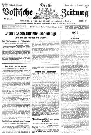 Vossische Zeitung vom 04.11.1926