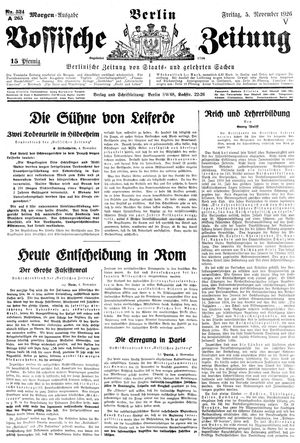 Vossische Zeitung on Nov 5, 1926