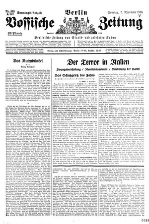 Vossische Zeitung on Nov 7, 1926